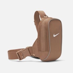 Nike Brown Crossbody Sling Bag with White Swoosh